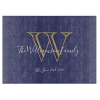 Rustic Wedding Gift Monogram Initial + Name Blue