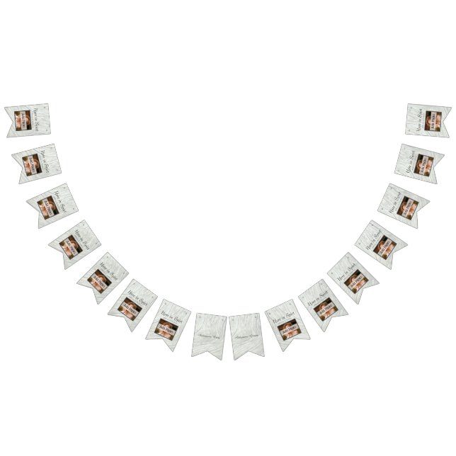 Rustic Wedding  Grey Wood Add your photos Bunting (All)