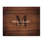 Rustic Wedding GuestBook Custom Monogram Wooden 