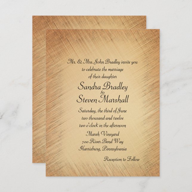 Rustic Wedding Invitation (Front/Back)