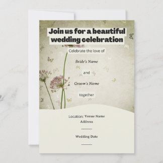 Rustic Wedding Invitation – Customisable Details