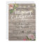 Rustic Wedding Invitation Floral Wood String Light