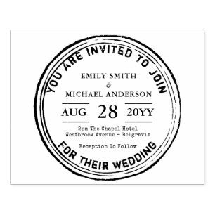Rustic Wedding Invitation INK Stamp Trending 2018