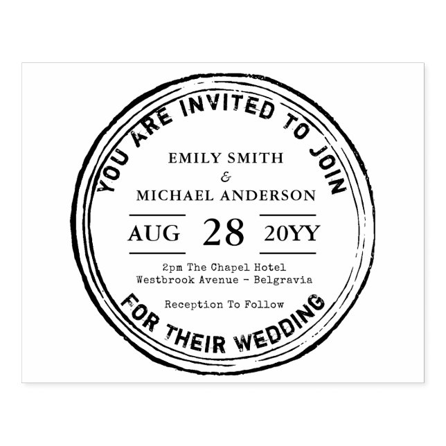 Rustic Wedding Invitation INK Stamp Trending 2018 (Imprint)