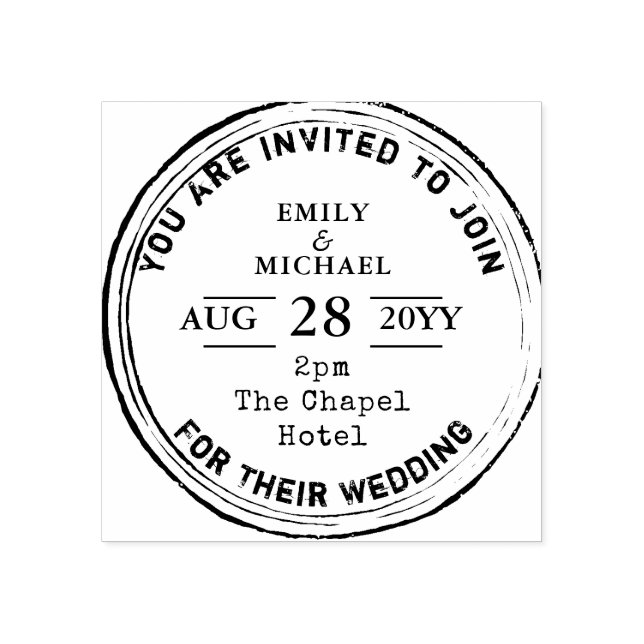 Rustic Wedding Invitation INK Stamp Trending 2018 (Imprint)