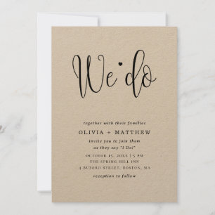 Rustic wedding invitation kraft. We do invite