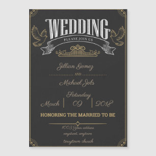 Rustic wedding invitation magnet, Customise me!