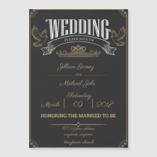 Rustic wedding invitation magnet, Customise me!