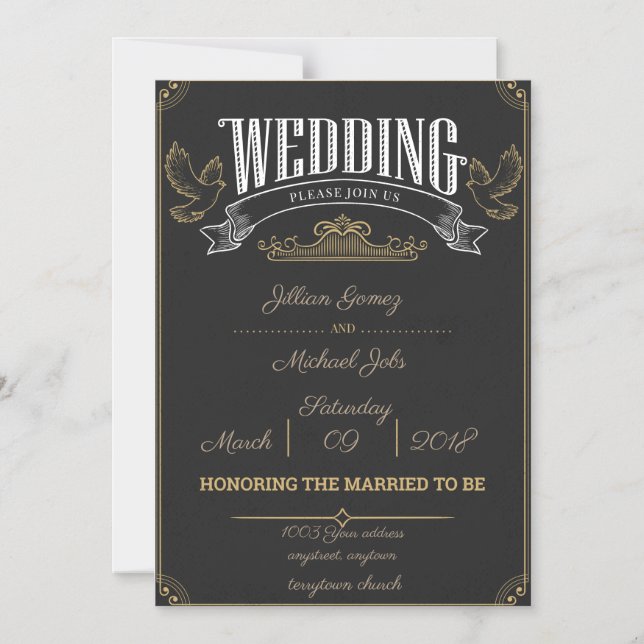 Rustic wedding invitation magnet, Customise me! (Front)