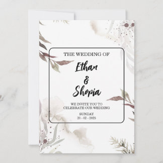 Rustic Wedding Invitation Template - Customisable 