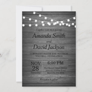 Rustic Wedding Invitation Wood Country Vintage