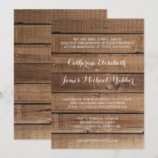 Rustic Wedding Invitation Wording Bride's Parents
