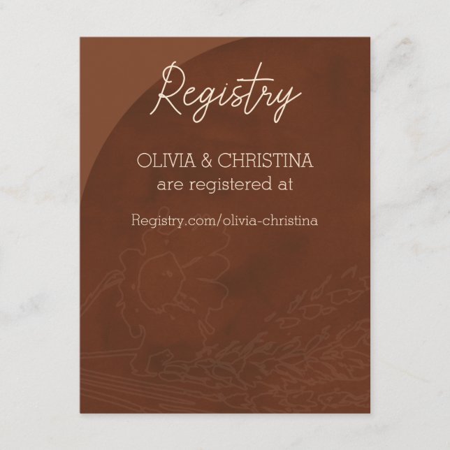 Rustic Wedding Invitations, Registry Card, Brown  Enclosure Card (Front)