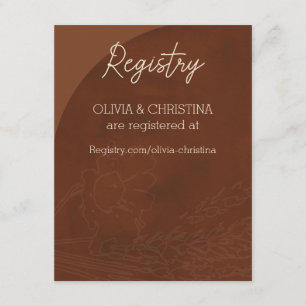 Rustic Wedding Invitations, Registry Card, Brown  Enclosure Card