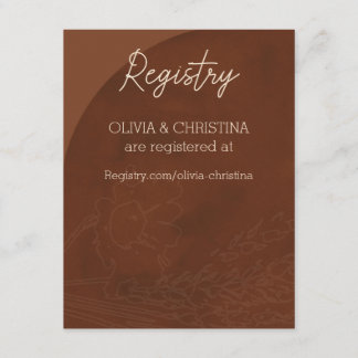 Rustic Wedding Invitations, Registry Card, Brown  Enclosure Card