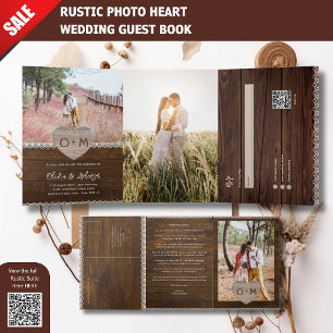 Rustic Wedding Invite Program RSVP Photo Cards