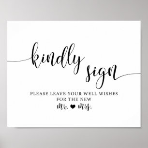 Rustic Wedding Kindly Sign Well Wishes Sign