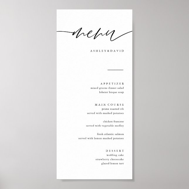 Rustic Wedding Menu Digital Download Poster (Front)