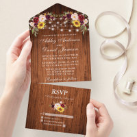 Rustic Wedding Mixed Floral Wood Lights