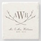 Rustic Wedding Monogram Coasters