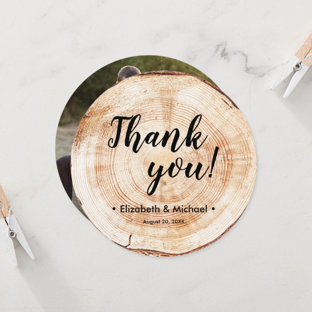 Rustic Wedding Photo Thank you Script Template (Front/Back In Situ)