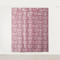 Rustic Wedding Pink Backdrop Step and Repeat