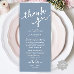 Rustic Wedding Place Setting Dinner Thank you Card