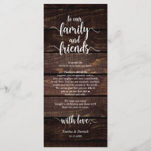 Rustic Wedding Place Setting Thank You Card