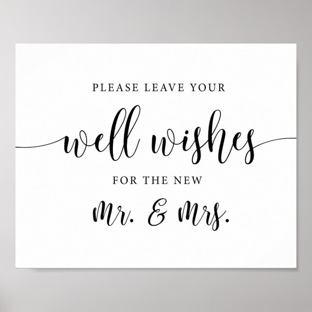 Rustic Wedding Please Leave Your Wishes Sign (Front)