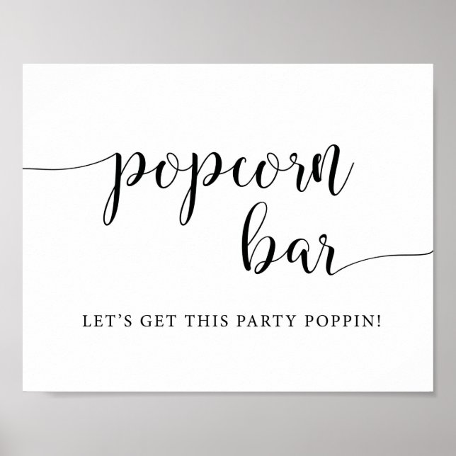 Rustic Wedding Popcorn Bar Popcorn Favour Sign (Front)