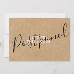 Rustic Wedding Postponed Change the Date Invitation
