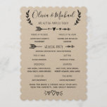 Rustic Wedding Program Order of Events Invitation<br><div class="desc">Rustic Wedding Party Program. Design features a modern style text layout. To make advanced changes,  please select "Click to customise further" option under Personalise this template.</div>