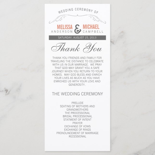 Rustic Wedding Program Programme (Front)