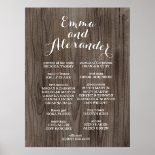 Rustic Wedding Program Wedding Party Sign