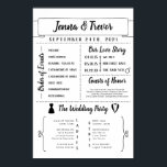 Rustic Wedding Program With Icons Poster<br><div class="desc">This fun wedding sign includes several hand-drawn icons and several opportunities to be creative in how you show your guests about your personalities and your relationship.</div>