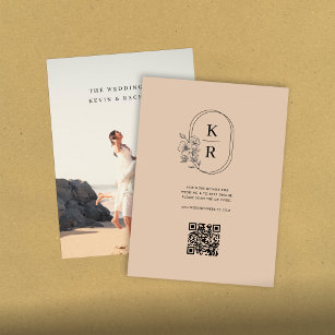 Rustic Wedding QR Code Scan Photo Enclosure Card