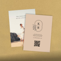 Rustic Wedding QR Code Scan Photo Enclosure Card