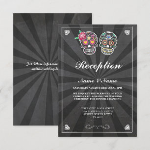 Rustic Wedding Reception Cards Sugar Skull