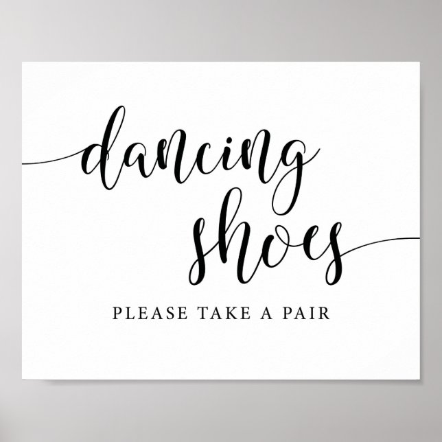 Rustic Wedding Reception Dancing Shoes Sign (Front)