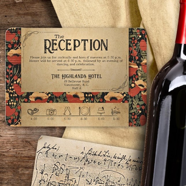 Rustic Wedding Reception Timeline Enclosure Card (Creator Uploaded)