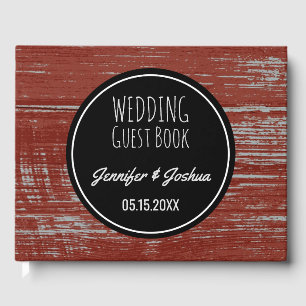 Rustic Wedding   Red Barn Wood Guest Book
