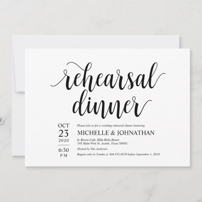 Rustic wedding rehearsal dinner invitation card (Front)