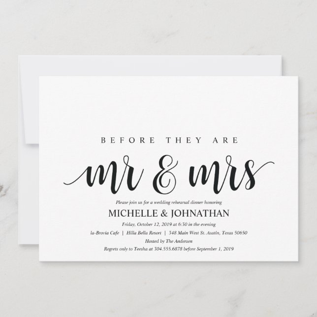 Rustic Wedding Rehearsal Dinner Invitation Card (Front)