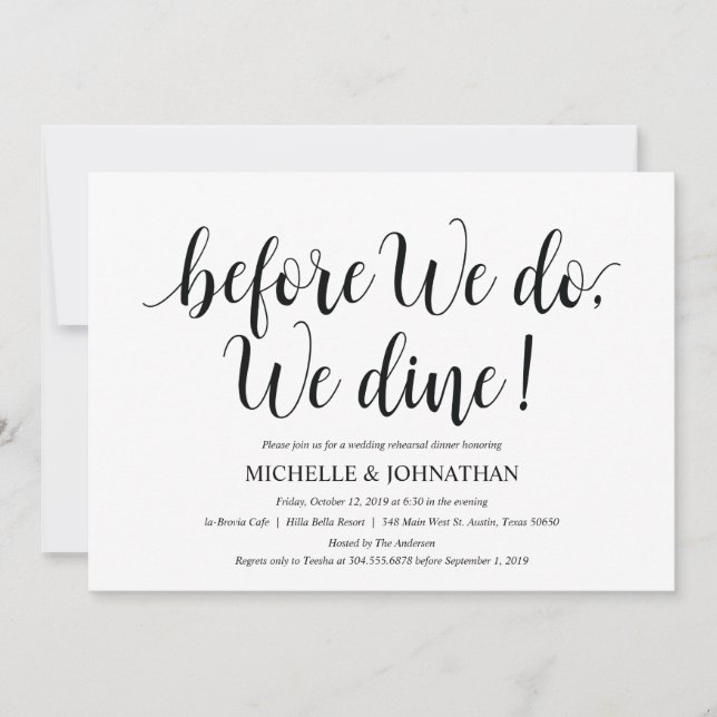 Rustic Wedding Rehearsal Dinner Invitation Card (Front)