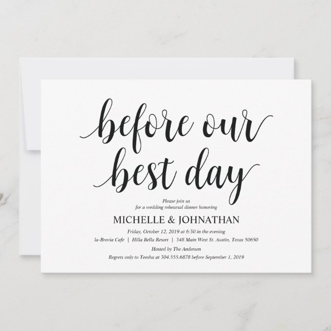 Rustic Wedding Rehearsal Dinner Invitation cards (Front)