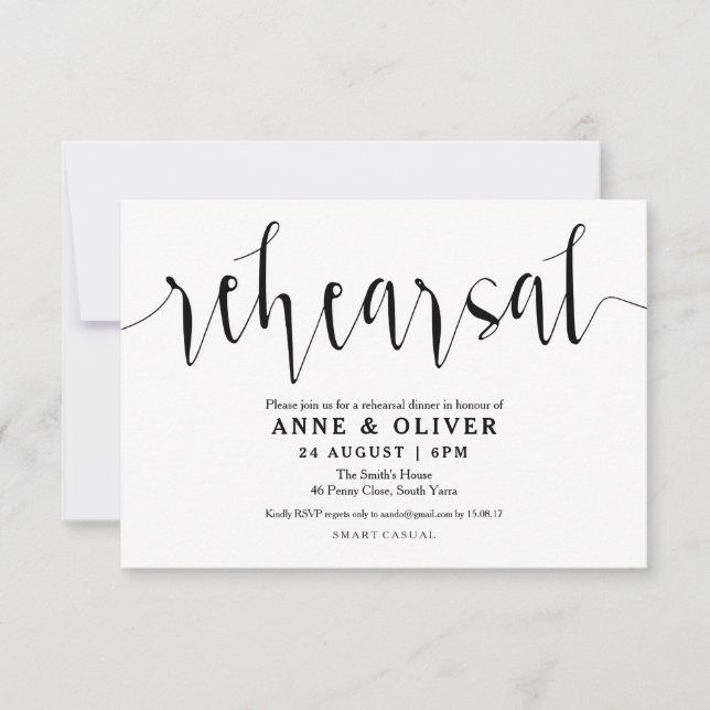 Rustic Wedding Rehearsal Dinner Invitations (Front)