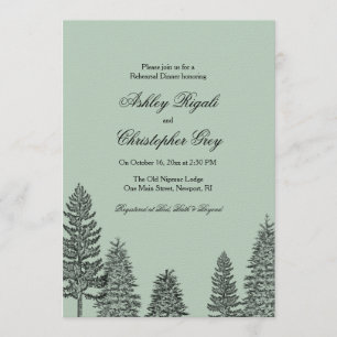 Rustic Wedding Rehearsal Dinner Invite - Pine Tree