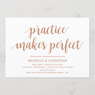 Rustic Wedding Rehearsal Dinner, Modern Copper Invitation