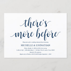 Rustic Wedding Rehearsal Dinner, Navy Blue Invitation