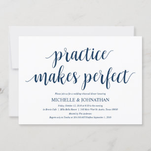 Rustic Wedding Rehearsal Dinner, Navy Blue Invitation